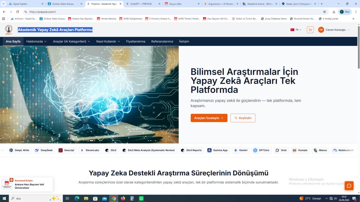 PrepSub veri tabanı - Akademik Yapay Zekâ Araçları Platformu deneme erişimine açılmıştır.